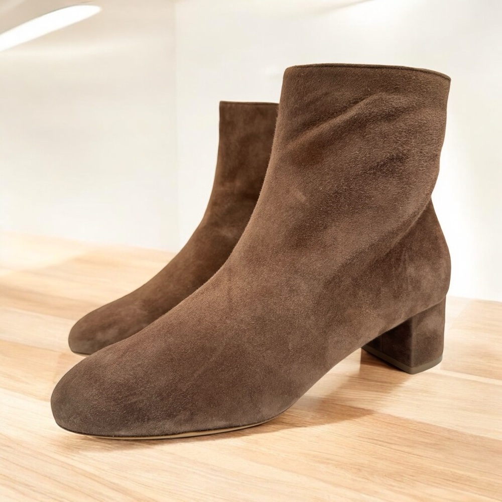 Mansur Gavriel Brown Suede Ankle Boots